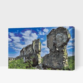 Gario Maľovanie podľa čísel Zrúcanina hradu Čabrad, Slovensko Rozmery: 120 x 80 cm, Rámovanie: S vnútorným rámom