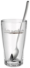 WMF - Sada 6ks sklenených pohárov a lyžičiek na latte macchiato CLEVER & MORE