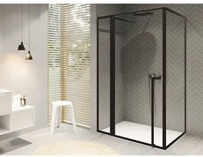 Sprchové dvere s bočnou stenou Riho Lucid GD203 XL 110x100x200 cm farba rámu čierna GD211W100