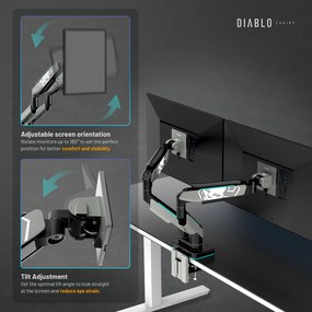 Dvojitý držiak na monitory 49 palcov, sivá-čierna RGB X-Arm Dual