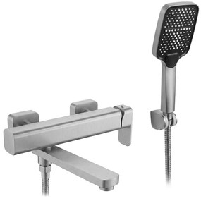 Rea Arlo, vaňová batéria s ručnou sprchovou súpravou, brúsená oceľ, REA-B4582