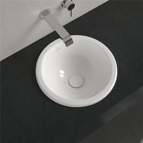 VILLEROY &amp; BOCH Loop &amp; Friends okrúhle zápustné umývadlo bez otvoru, s prepadom, priemer 390 mm, biela alpská, s povrchom CeramicPlus, 4A5900R1