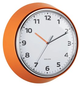 Karlsson 6006OR designové nástenné hodiny oranžová, pr. 34 cm