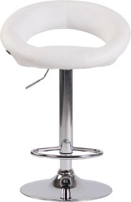 Barová stolička Olinda - koženka, chróm rám - biela