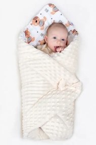 NEW BABY Obojstranná zavinovačka z Minky New Baby 75x75 cm ježko mätová