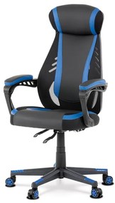 BONTEC Herné kreslo, hojdací mechanizmus, čierna ekokoža, KA-Y213 BLUE Farba: Šedá