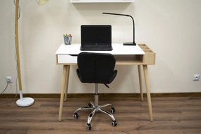 Set do pracovne ZARIMO stôl 80x40 cm, čierna + kreslo AVOLA z eko kože, čierne