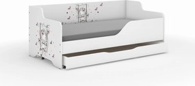Wooden Toys Detská posteľ LILU 160x80 DIEVČATKO NA HOJDAČKE – komplet
