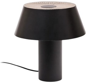 Čierna stolová lampa s kovovým tienidlom (výška 32 cm) Ancare – Kave Home