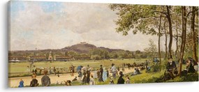 Obraz - French 19th Century, Race Course at Longchamps, reprodukcia (120x50 cm)