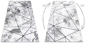 Moderný koberec COZY Polygons, geometrický , trojuholníky - Štrukturálny,  dve vrstvy rúna, šedá