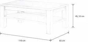 Wooded Konferenční stolek Chicago z masivu BUK Výška stolku: 53 cm