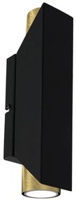 Nástenné svietidlo WALL 2xGU10/8W/230V čierna/mosadz