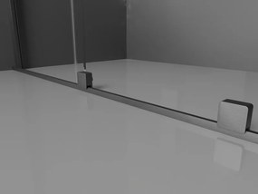 Mexen Velar L, posuvná sprchová zástena Walk-in 110 x 200 cm, 8mm sklo námraza, grafit brúsený, 871-110-003-33-66