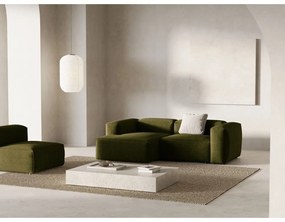 Zelená menčestrová rohová pohovka (ľavý roh/s leňoškou) Bergamo – Cosmopolitan Design