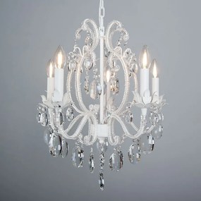 Biely krištáľ luster do spálne Ø50