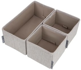 Súprava 3 béžových organizérov Bigso Box of Sweden Drawer