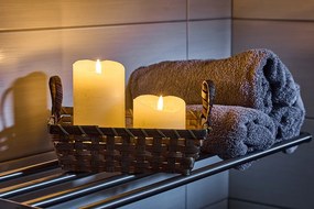 DECOLED LED sviečka, vosk, 8 x 10 cm, mandľová