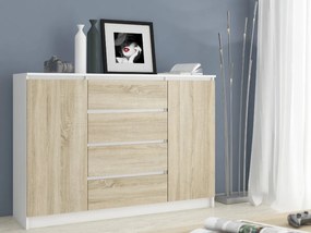 Komoda Tove K 160 cm biela/dub sonoma