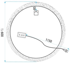 Tutumi Tutumi, LED krištáľové zrkadlo 60cm, model 107, HOM-02700
