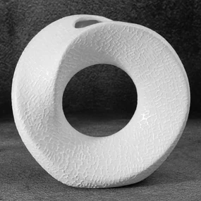 KERAMICKÁ VÁZA RISO 23X9X22 CM BIELA