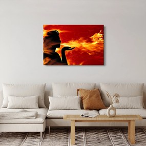 Obraz zeny s plameňmi (90x60 cm)