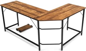 Rohový stôl hnedý