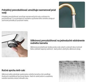 Deante Silia, 4-otvorová vaňová batéria s ručnou sprchovou súpravou, grafitová, DEA-BQS_D14M