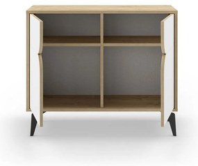 Skrinka v dekore duba v bielo-prírodnej farbe 95x79 cm Nola – Marckeric