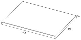 Elita ElitStone, pultová doska 60x46x2,8 cm MDF HG PCV, biela lesklá, ELT-166890