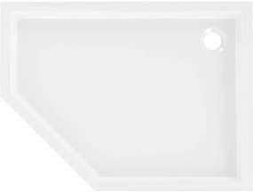 Mexen Flow+, päťuholníková sprchová vanička, pravá, 100 x 80 cm, biela lesklá, 46P108010RH