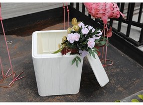 Tempo Kondela Záhradný úložný box/príručný stolík, biela, IBLIS