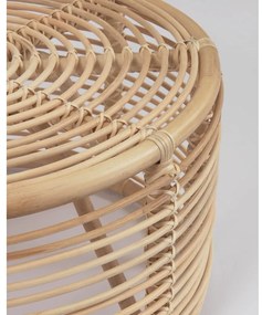 Ratanový okrúhly konferenčný stolík v prírodnej farbe ø 66 cm Kohana – Kave Home