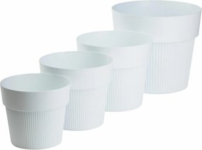 Sada 4 ks kvetináčov Silva Line biela