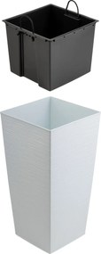 Plastový květináč Porto Riflo 67,7x35x35 cm bílý