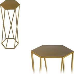 STOJAN NA KVETINÁČ HEXAGON 70X24X27 CM ZLATÁ