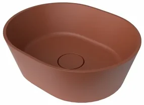 Umývadlo na dosku SAT Aula 47x38 cm cooper brown mat bez otvoru pre batériu, bez prepadu SATAU4738CB