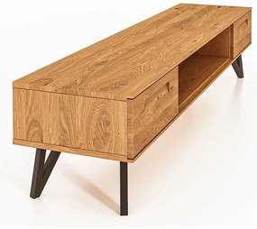 TV stolík z dubového dreva 182x42 cm Golo - The Beds