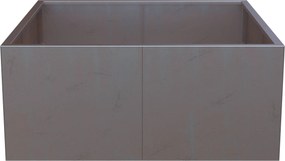 Vyvýšený cortenový záhradný záhon BestBerg BBGR-430CT / 430 l / 100 x 100 x 43 cm / corten