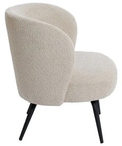 Krémové kreslo z textílie buklé Dieyda – Light &amp; Living