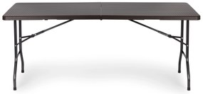 Skladací záhradný stôl, 180 cm, ratan