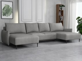 Rohová sedačka U Welenora U (sivá) (s úl. priestorom)