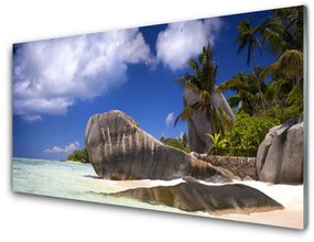 Nástenný panel  Skaly pláž príroda 100x50 cm