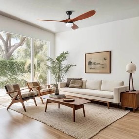 ZEVENTI - LED stropný ventilátor GINOSA LED/18W/230V Wi-Fi Tuya čierny/dub + DO