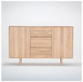 Komoda z masívneho dubového dreva s 3 zásuvkami Gazzda Fawn, šírka 180 cm