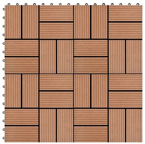 Podlahové dlaždice 22 ks, 30x30 cm, 2 m2, WPC, hnedé