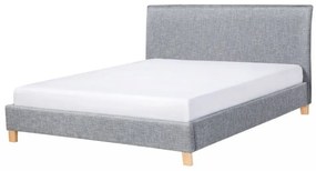 Čalúnená posteľ 140 x 200 cm sivá SENNEZ Beliani