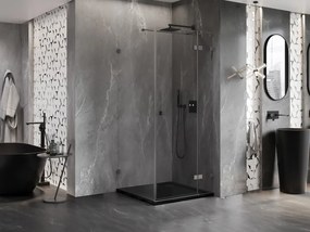 Mexen Lunar T, výklopný sprchový kút pravý 110 x 110 cm, 8mm číre sklo, profil grafit brúsený, 834T-110-110-66-00-P