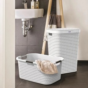 Kôš na čistú bielizeň COUNTRY biely, 40 l