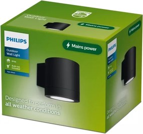 Philips - Vonkajšie nástenné svietidlo FYLX 1xGU10/5W/230V čierne IP44